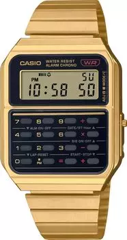 Цифровые часы CASIO Vintage Series с функцией расчета 8 цифр, унисекс, металлический браслет, золотая модель Overseas [Casio] CA-500WEG-1A [Товар]