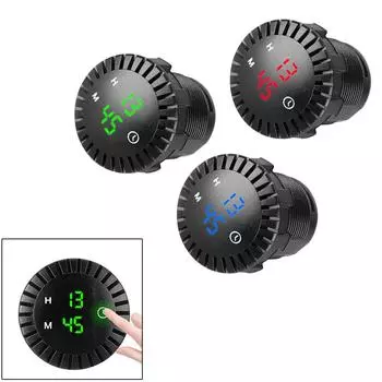 Цифровые часы для автомобиля 12 В/24 В 24 часа 28 мм 51x36 мм Популярные зелёный