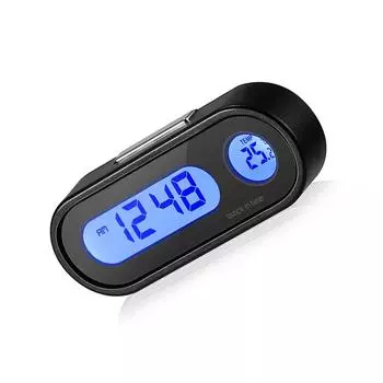 Цифровые часы для салона автомобиля Профессиональное оборудование для определения времени Небольшие многофункциональные часы для крепления на приборной панели Аксессуар оранжевый