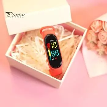 Цифровые часы M11, детские часы, водонепроницаемые, красочные, со светодиодной подсветкой, студенческие детские спортивные часы с мягким ремешком, часы с прозрачным дисплеем фиолетовый