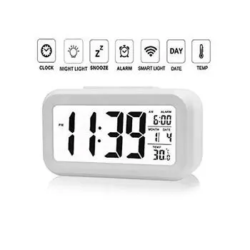 Цифровые часы на столе. Times Backlight Multifunction Desktop Alarm Table Led Decorations Electronic Electronics Calendar Data Wall белый
