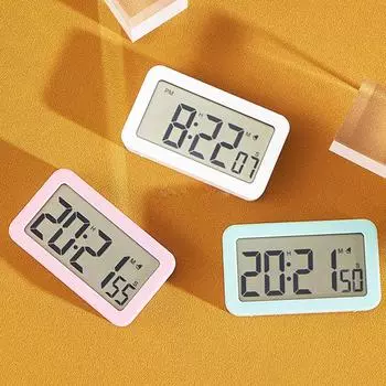 Цифровые часы Настольные часы Простой дисплей с большим экраном Отсчет и обратный отсчет Таймер Прикроватные часы для домашнего декора зелёный