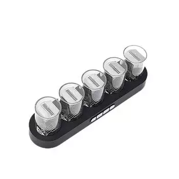 Цифровые часы Nixie Tube с RGB светодиодной подсветкой для украшения рабочего стола в игровой комнате. Роскошная упаковка коробок для подарка. One Size чёрный