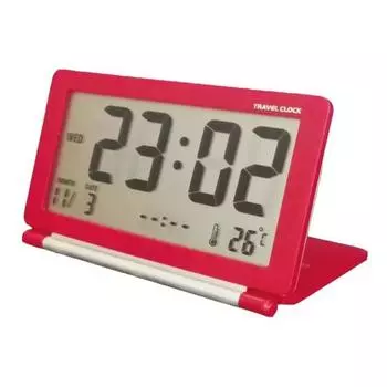 Цифровые часы, портативная функция повтора, питание от батареи, удобный вечный календарь, дорожный будильник для улицы красный