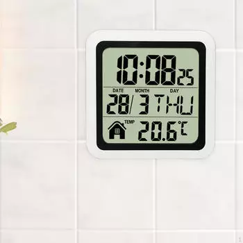 Цифровые часы с дисплеем температуры в помещении для настольного и настенного использования белый