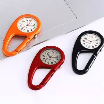 Цифровые часы с карабином, карманные часы, светящийся рюкзак на ремне, карманные часы с зажимом для улицы, часы с зажимом для тренировок One Size чёрный