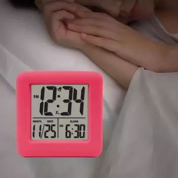 Цифровые часы с противоударным покрытием и функцией повтора сигнала, силиконовый чехол, портативные электрические светодиодные часы, бытовые принадлежности фиолетовый