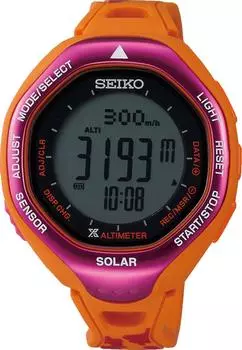 Цифровые часы SEIKO Climbing на солнечных батареях SBEB027 под руководством искателя приключений Готы Миуры «Альпиниста» (для женщин)