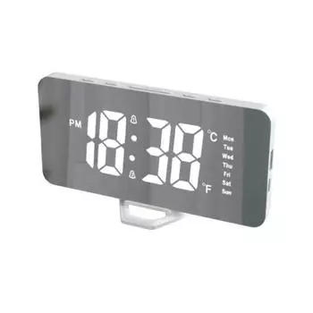 Цифровые часы, сигнализация о температуре в реальном времени, без жесткости, простой студенческий детский будильник, аксессуар для общежития чёрный