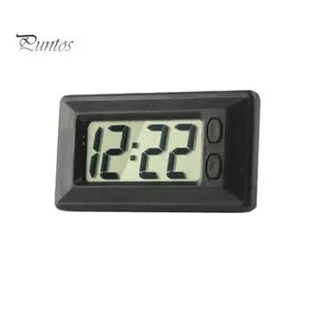 Цифровые часы Ультратонкие ЖК-цифровые часы на приборной панели Удобный будильник для домашнего офиса Декор автомобиля синий