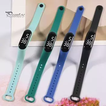 Цифровые часы Водонепроницаемые светодиодные цифровые наручные часы с сенсорным управлением Спортивные часы с мягким силиконовым ремешком Большой циферблат Четкий дисплей для студентов чёрный