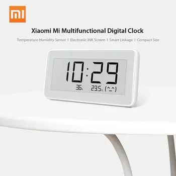 Цифровые часы Xiaomi с датчиком температуры и влажности (китайская версия, используйте регион Китай в приложении Mi Home для подключения устройства) белый