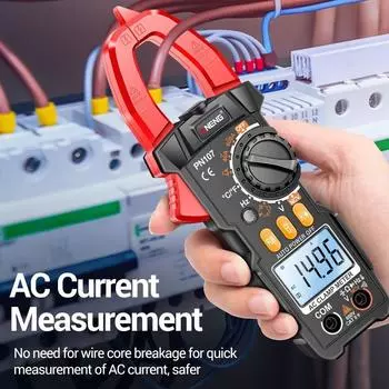 Цифровые клещи постоянного/переменного тока, 6000 отсчетов, 400 А, мультиметр с большим цветным экраном, тестер напряжения, автомобильный Гц, NCV, Ом