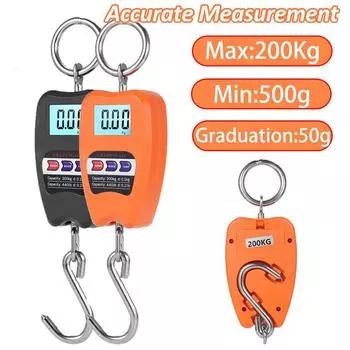 Цифровые крановые весы промышленные тяжелые подвесные крюковые весы ручные из нержавеющей стали электронные весы чёрный