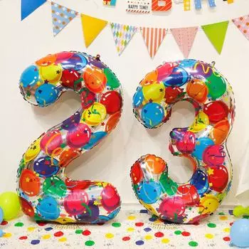 Цифровые красочные воздушные шары с цифрами, 40-дюймовые воздушные шары с декоративными цифрами для вечеринок, домашний банкет 3