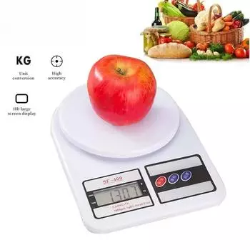 Цифровые кухонные весы 5 кг/1 г Высокоточные светодиодные электронные весы Портативные пищевые весы для измерения веса для домашнего кухонного инструмента белый