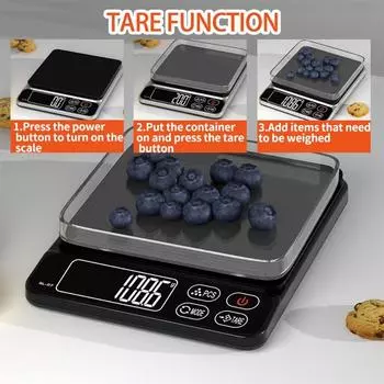 Цифровые кухонные весы для еды с точной градуировкой Цифровые кухонные весы для выпечки чёрный