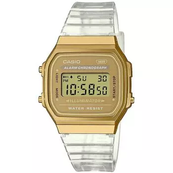 Цифровые кварцевые часы Casio с пластиковым ремешком, мужские, A168XESG-9AEF, золото, A168XESG-9AEF.