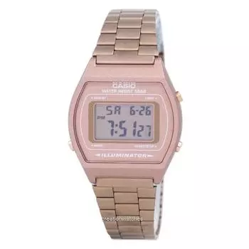 Цифровые кварцевые мужские часы Casio из нержавеющей стали с подсветкой 50M B640WC-5ADF B640WC-5A розовый