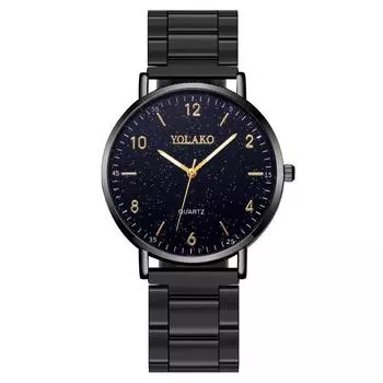 Цифровые мужские часы Star Dial Мужские часы Стальной ремень Кварцевые мужские часы Обработка Настройка чёрный