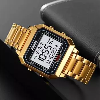 Цифровые наручные часы мужские будильник Reloj Hombre роскошные из нержавеющей стали легкие спортивные модные часы мужские 3Bar водонепроницаемые серебряный