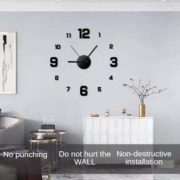 Цифровые настенные часы для кухни, украшения своими руками, безрамное украшение для спальни, гостиной, бесшумные часы, декоративные часы для дома, светодиодные серебряный
