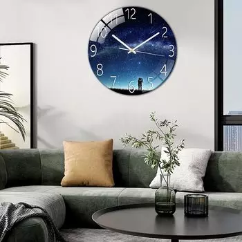 Цифровые настенные часы с низким уровнем шума, 30 см/12 дюймов, звездные настенные часы, кварцевые часы, тихие, бесшумные, простые часы для домашнего декора, детская комната Starry