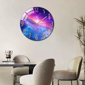 Цифровые настенные часы с низким уровнем шума, 30 см/12 дюймов Galaxy Настенные часы Кварцевые часы Тихие бесшумные простые часы для домашнего декора Детская комната Galaxy