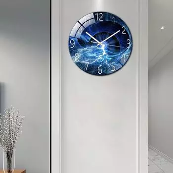 Цифровые настенные часы с низким уровнем шума, 30 см/12 дюймов, настенные часы с молнией и громом, кварцевые часы, тихие, бесшумные, простые часы для домашнего декора, детская комната Lightning & Thunder