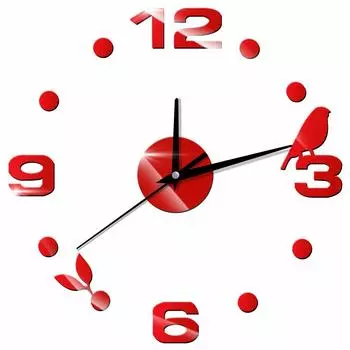 Цифровые настенные часы своими руками кварцевые бесшумные декоративные часы для кухни домашний декор самоклеящиеся акриловые настенные наклейки птицы 12 inch чёрный