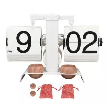 Цифровые перекидные часы из нержавеющей стали 304 в стиле ретро с питанием от батареи, механические, с функцией автоматического перелистывания страниц