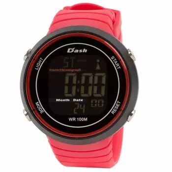 Цифровые перевернутые уретановые красные часы [Arias] ADWW18106RC-08 мужские радиоуправляемые часы, водонепроницаемые, многофункциональные, с подсветкой, ЖК-дисплеем, на ремне, красный