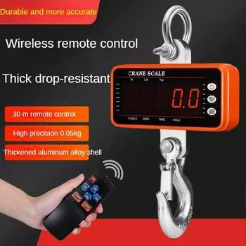 Цифровые подвесные весы 1500 кг/1000 кг/500 кг с дистанционным управлением 65 футов, сверхмощные крановые весы с регулируемой яркостью, светодиодные промышленные весы с крюком 1000KG Orange