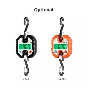 Цифровые подвесные весы 150 кг/330 фунтов портативные крановые весы с ЖК-подсветкой и стальным крючком для фермы чёрный