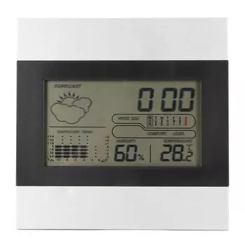 Цифровые погодные часы с дисплеем температуры и влажности, алюминиевый корпус, цифровой будильник для