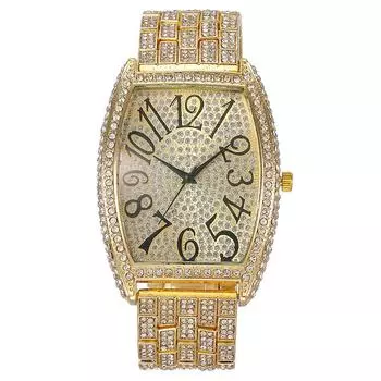 Цифровые полностью алмазные женские часы с большим циферблатом женские часы кварцевые часы женские часы