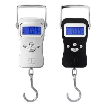 Цифровые рыболовные весы с линейкой 1 м, 110 фунтов/50 кг, цифровые портативные подвесные весы, весы для рыбы, багаж чёрный