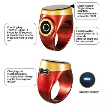 Цифровые счетчики-кольца Стильный счетчик Электронные счетчики Счетчик из АБС-пластика Инновационный трек Молитвенные напоминания и оставайтесь на связи вино красного