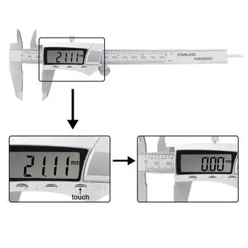Цифровые штангенциркули 150 мм 6 дюймов 0,01 мм, штангенциркуль из нержавеющей стали, линейка, измеритель глубины, микрометр, измерительный прибор с ЖК-дисплеем