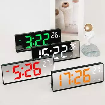 Цифровые светодиодные часы-будильник, настольные электронные часы со светодиодным монитором, настольные часы, будильник, электронные часы, домашний декор разноцветный