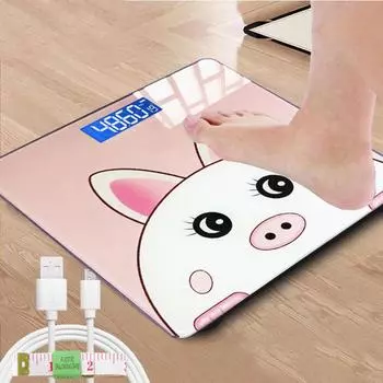 Цифровые точные весы для взвешивания тела с зарядкой через USB, электронные весы для мини-ванной комнаты, электронные напольные весы для человека USB Charging Scale I