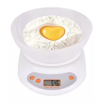 Цифровые весы для еды Маленькие цифровые граммовые весы Электронные пищевые весы Кухонные весы для выпечки со съемной чашей 1 г-5 кг для CHINA белый
