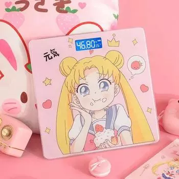 Цифровые весы для измерения жира с героями мультфильмов для девочек, ЖК-дисплей, умные весы, весы для ванной комнаты, высокоточные электронные напольные весы для тела S2 Battery style