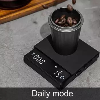 Цифровые весы для кофе 0,1 г Высокоточные умные электронные весы 3 режима Сенсорный датчик Аксессуары для домашнего бариста чёрный