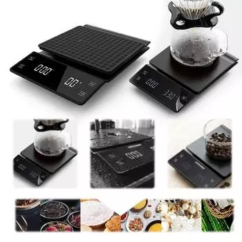 Цифровые весы для кофе с таймером 3 кг/0,1 г кухонные весы с подсветкой ЖК-дисплей цифровые кухонные пищевые электронные весы CHINA