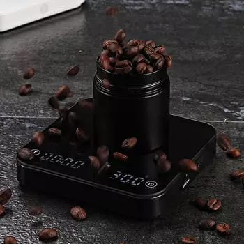 Цифровые весы для кофе с таймером для эспрессо, многофункциональные водонепроницаемые весы чёрный