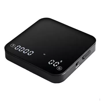 Цифровые весы для кофе с таймером, капельным капельным светодиодным экраном, высокоточные портативные водонепроницаемые кухонные белый