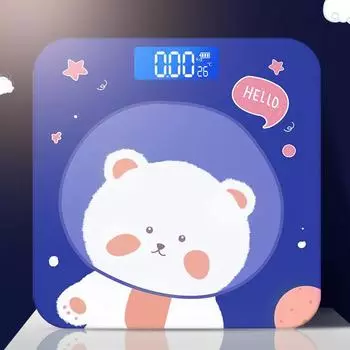Цифровые весы с изображением медведя из мультфильма, ЖК-дисплей, умные весы, весы для ванной комнаты, высокоточные электронные напольные весы для тела 1PCS1