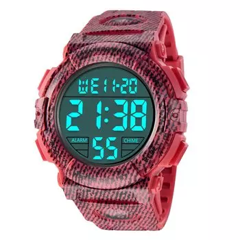 Цифровые водонепроницаемые до 50 дней светодиодные водонепроницаемые цифровые спортивные часы с инструкцией по эксплуатации в комплекте мужские часы, счетчики, дата, неделя, будильник, дисплей,