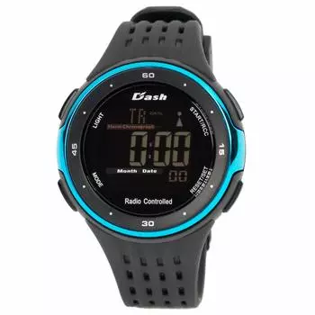 Цифровые водонепроницаемые многофункциональные перевернутые ЖК-часы с подсветкой и уретановым ремешком, черные [Arias] ADWW18105RC-02 Радиоуправляемые ADWW18105RC-02 мужские чёрный